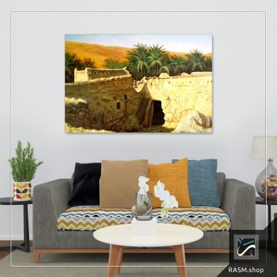 لوحة جدارية لبيت من الطين - M48