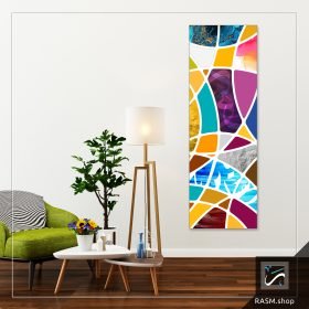 لوحة جدارية مزخرفة بأشكال هندسية ملونة - T7
