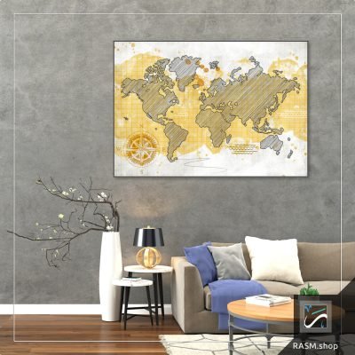 لوحات جدارية لخرائط وبوصلة - O25