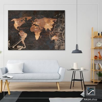 لوحات جدارية لخريطة العالم - O28