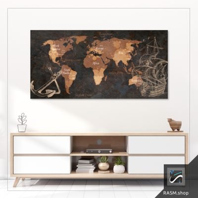 لوحات جدارية لخريطة العالم - O28