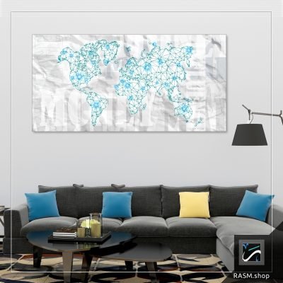 لوحات جدارية لخريطة العالم - O29