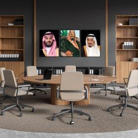 لوحات كانفاس مع إطار فاخر صور القيادة السعودية - ثلاث لوحات