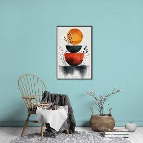 لوحة جدارية مينيمال فاخرة – شمس برتقالية بتصميم بسيط على كانفاس- MRT-11006