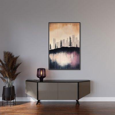 "المدينة والغابة" - لوحة كانفس جدارية - MRT-19654-F