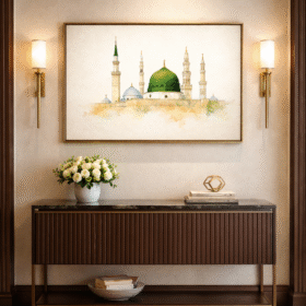 لوحة جدارية فاخرة للمسجد النبوي – طباعة كانفاس عالية الجودة-326